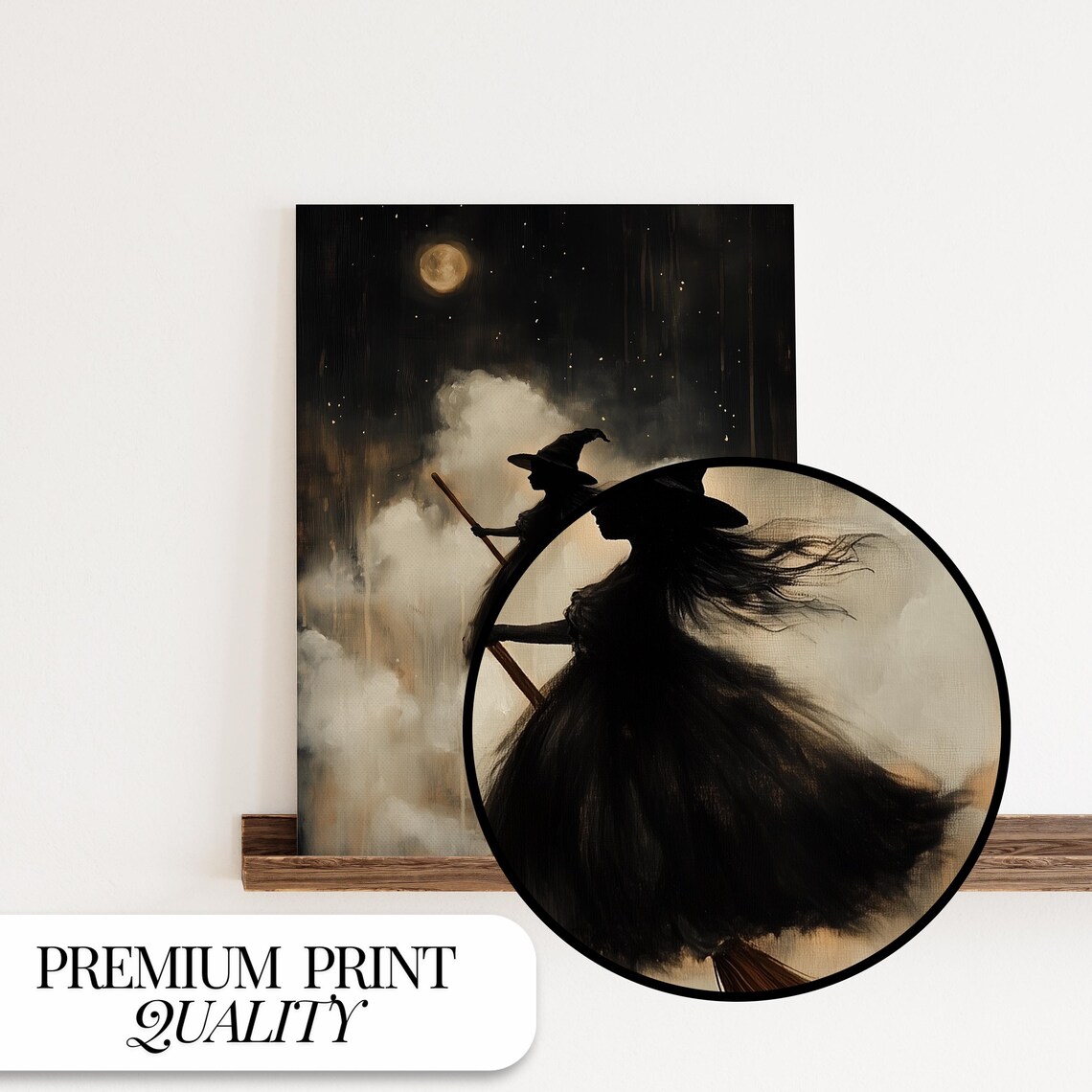 Witch Silhouette Poster, Spooky Halloween Wall Art - Image 4