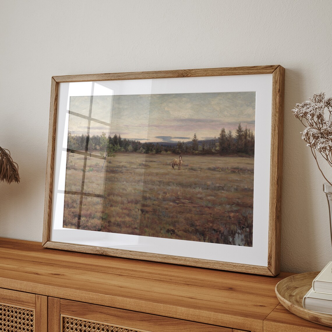 Country Landscape Horse Art Print, Farmhouse Vintage Style - Image 4