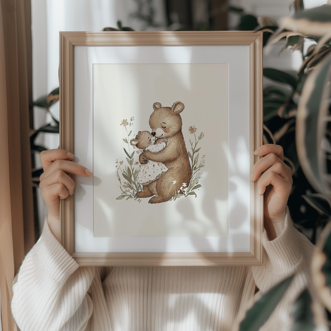 Bear Nursery Print, Vintage Style Nursery Decor - Image 3