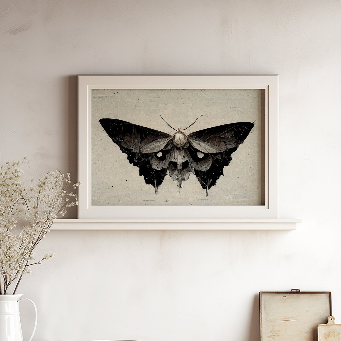Moth Print, Dark Academia Classical Insect Art - Image 3