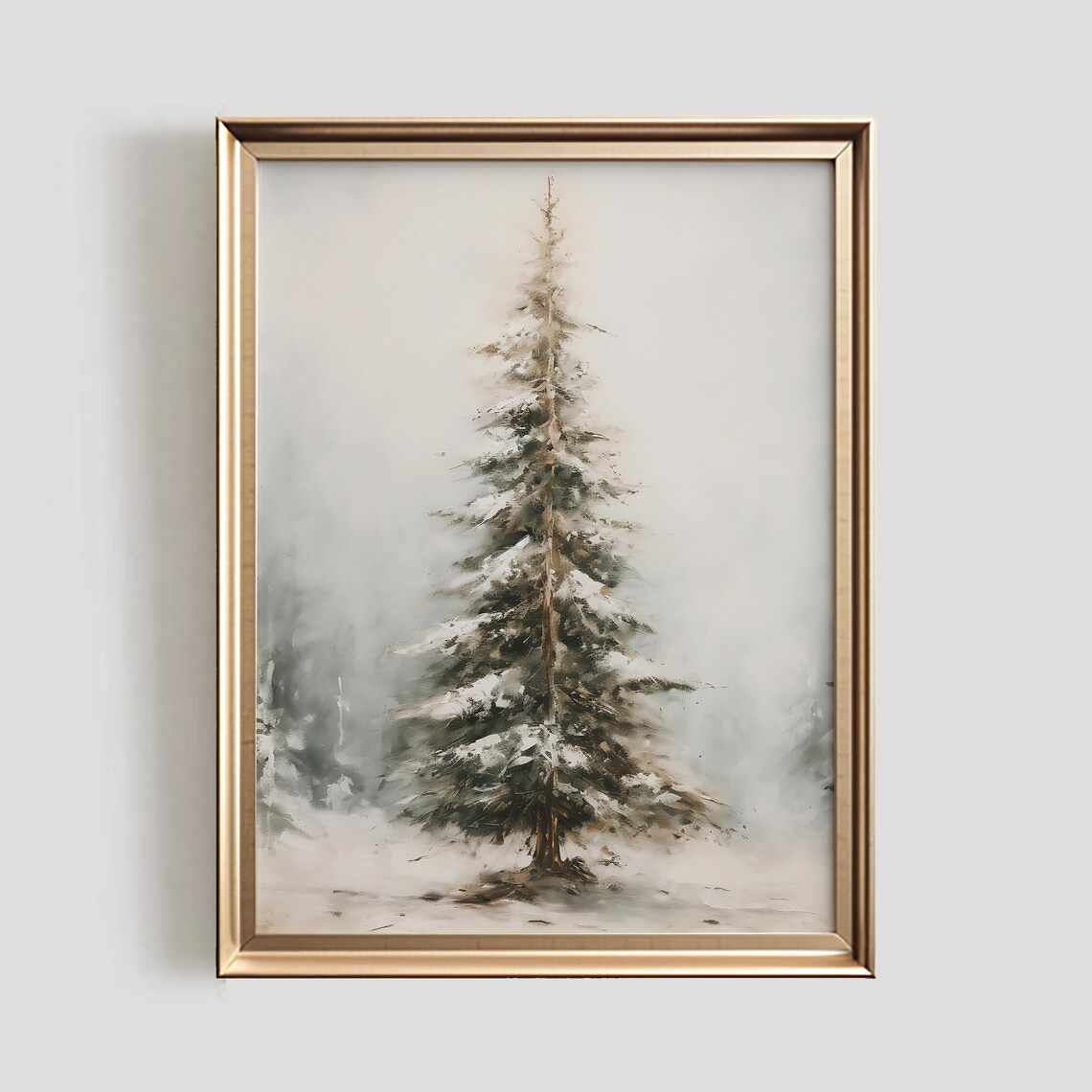 Winter Forest Print, Vintage Winter Landscape Art Print