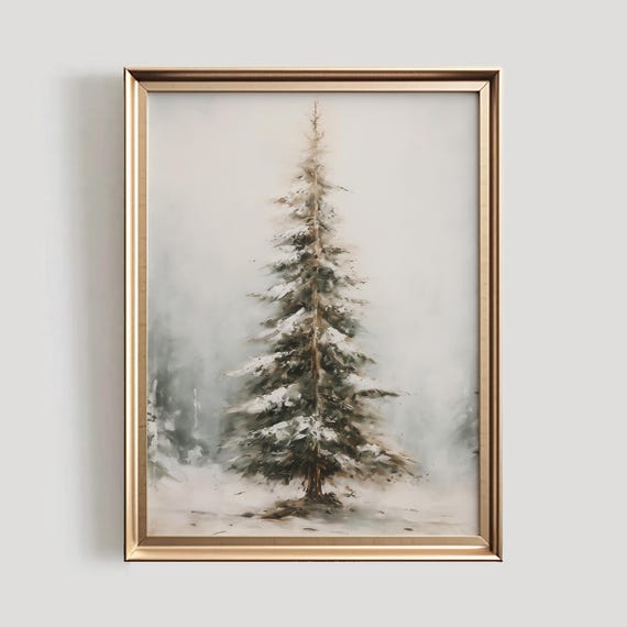 Winter Forest Print, Vintage Winter Landscape Art Print