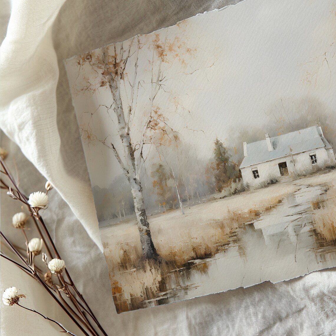 Fall Print Farmhouse Autumn Landscape Art Print - Image 2