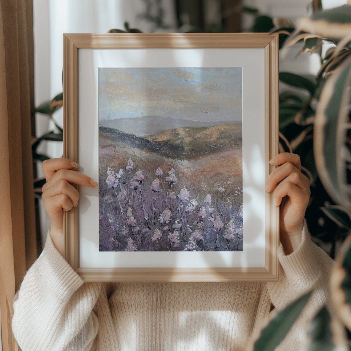 Lavender Fields Vintage Landscape Art Print - Image 4