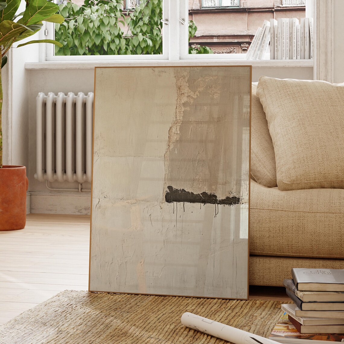Minimalist Wall Art Print Modern Rolled Posters For Home Decor Abstract Living Room Gift Lovers Neutral Tones
