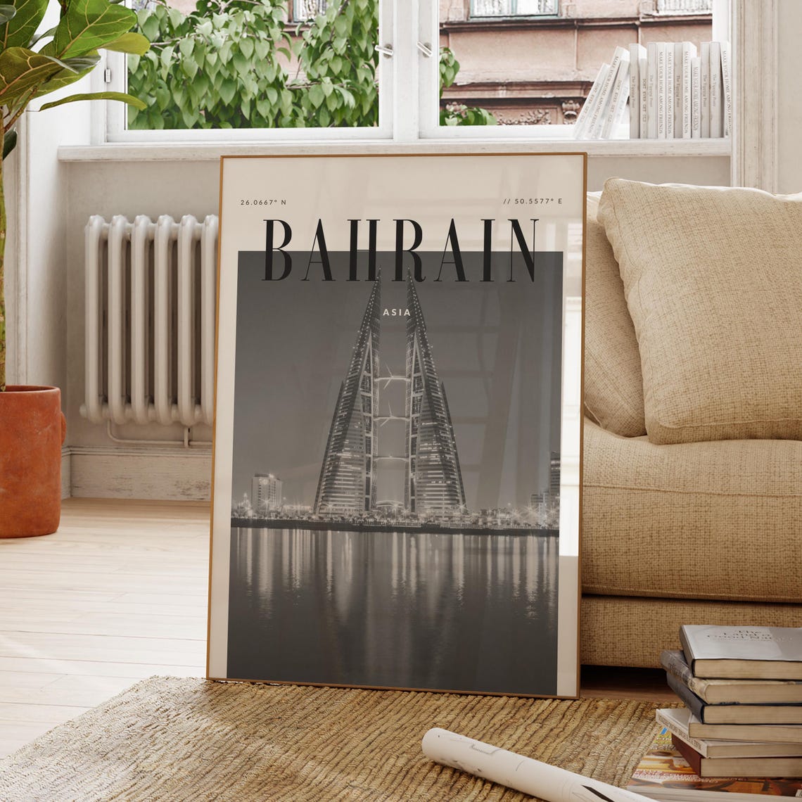 Bahrain Modern Travel Wall Art Design Color Print Wanderlust Decor Home Office Lover Gift Asia