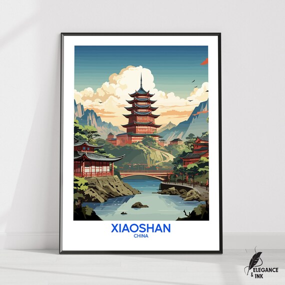 Xiaoshan Wall Hanging Posterxiaoshan Flat Vector Illustration Canvashandmade Wooden Frame And Unframed Colorful Vintage Gift