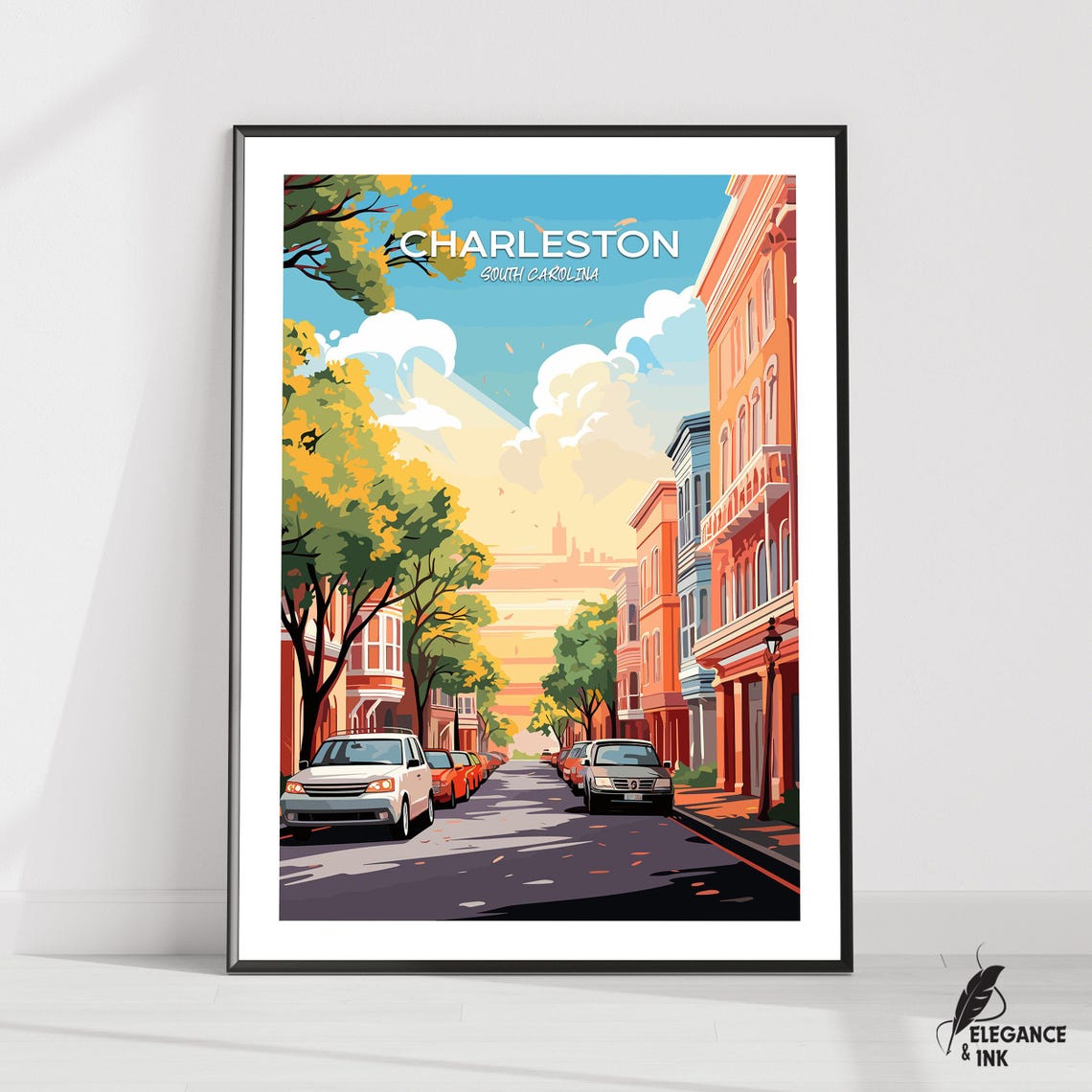 Charleston South Carolina Historic Downtown Street Art Print