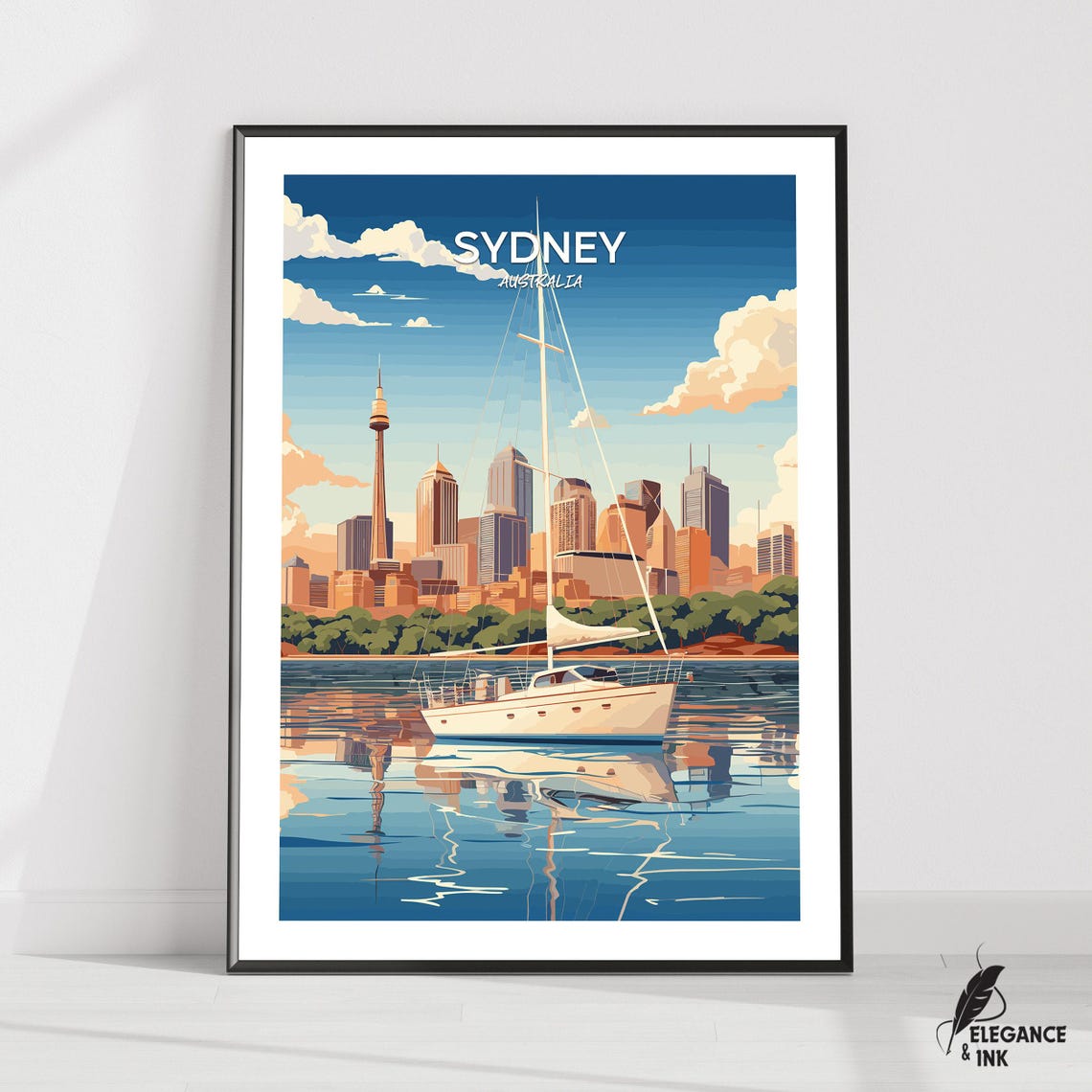 Sydney Printsydney Travel Postersydney Artworksydney Canvassydney Vintage Artsydney Home Decorsydney Paintingbirthday Gift