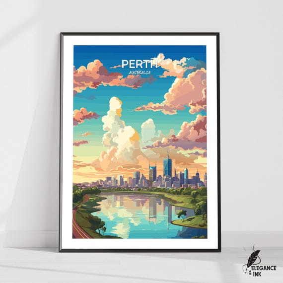 Perth Printperth Travel Posterperth Artworkperth Canvasperth Wall Decorperth Home Vintage Paintingperth