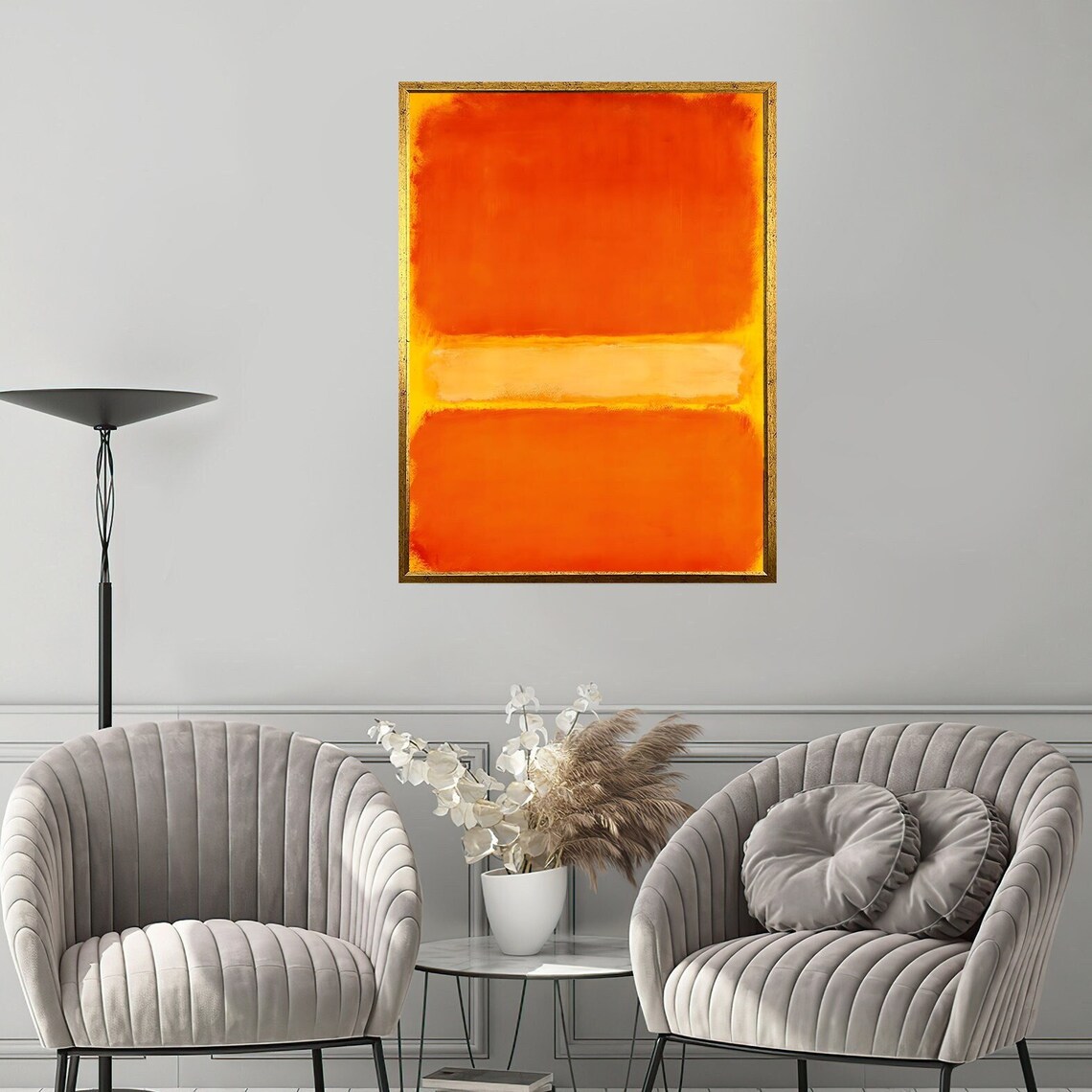 Mark Rothko Style Orange Red Abstract Color Field Modern Art Poster