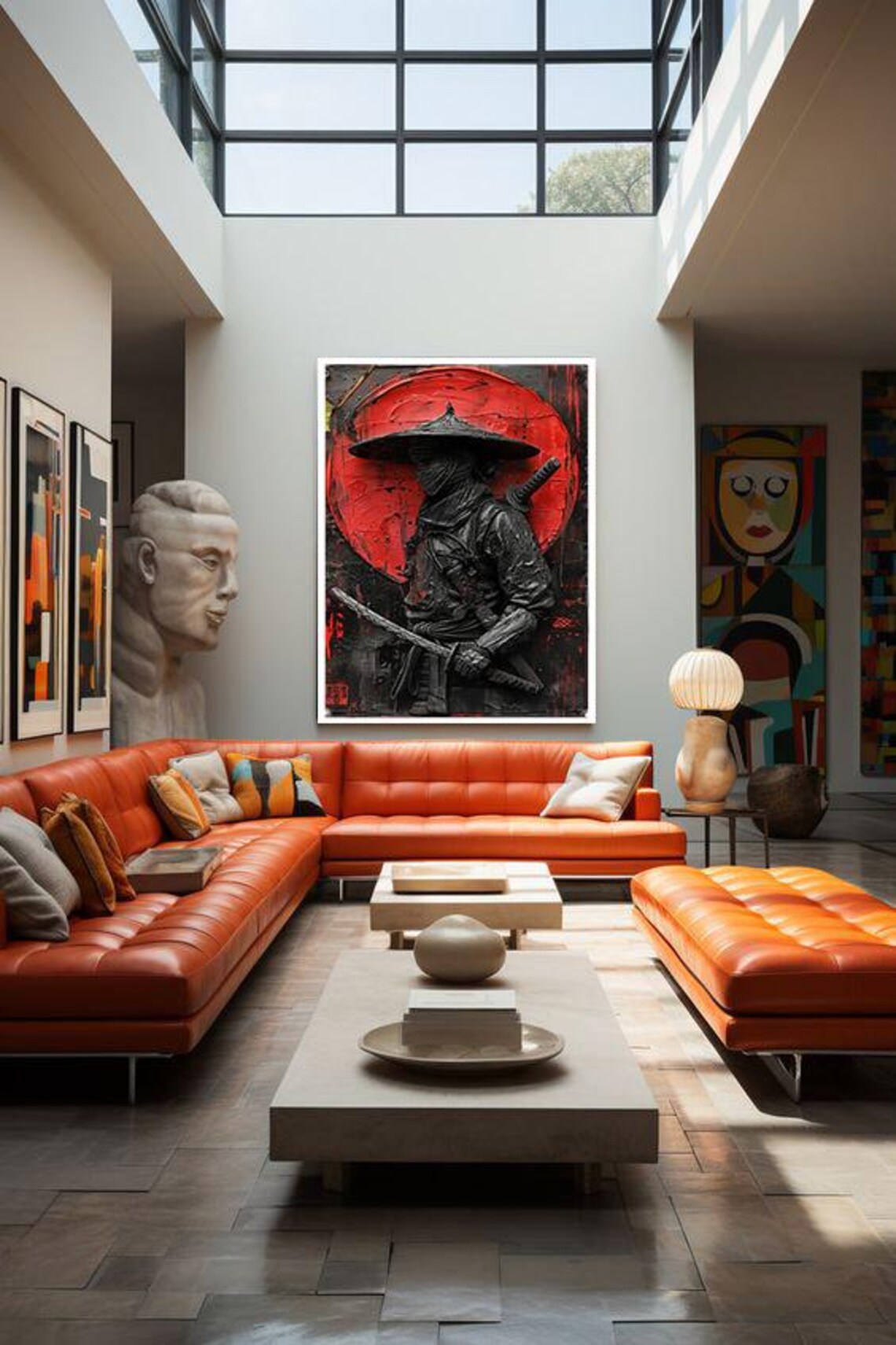 Samurai With Sword Art Print, Warrior Art