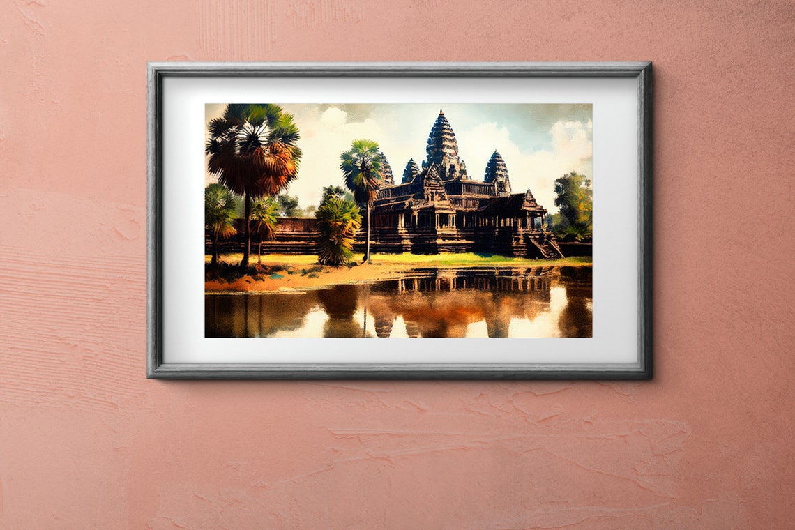 Angkor Wat Painting A Landmark Architecture Wall Art Home Decor Art Landscape Art Oil Painting - Image 3