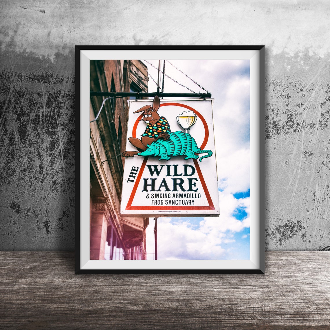 The Wild Hare and Singing Armadillo Frog Sanctuary Sign Poster