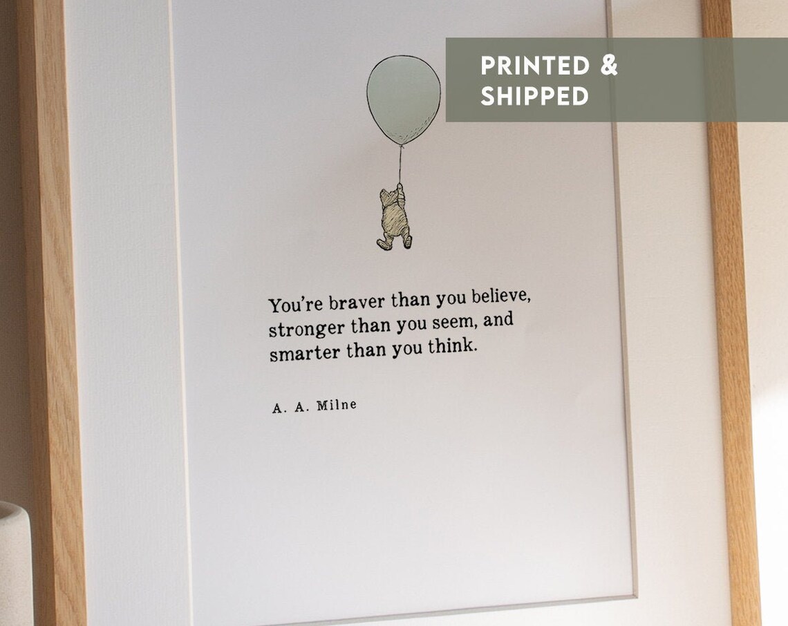 Winnie The Pooh Nursery Wall Art, Pooh Quote - Image 2