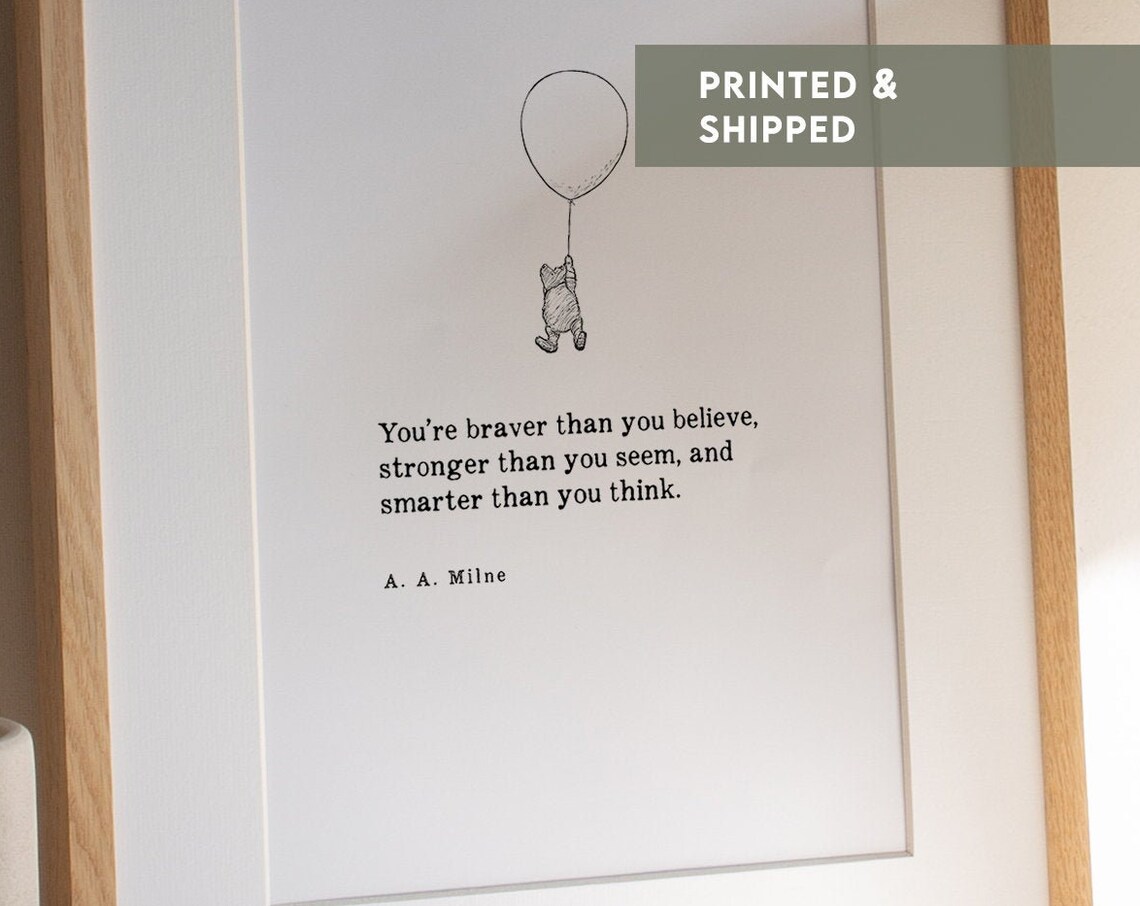 Winnie The Pooh Christening Nursery Art Print - Image 2