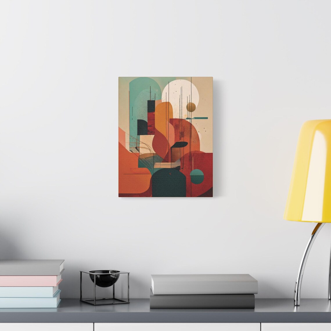 Abstract Terracotta Geometric Design, Minimalist Modern Art Print - Image 2