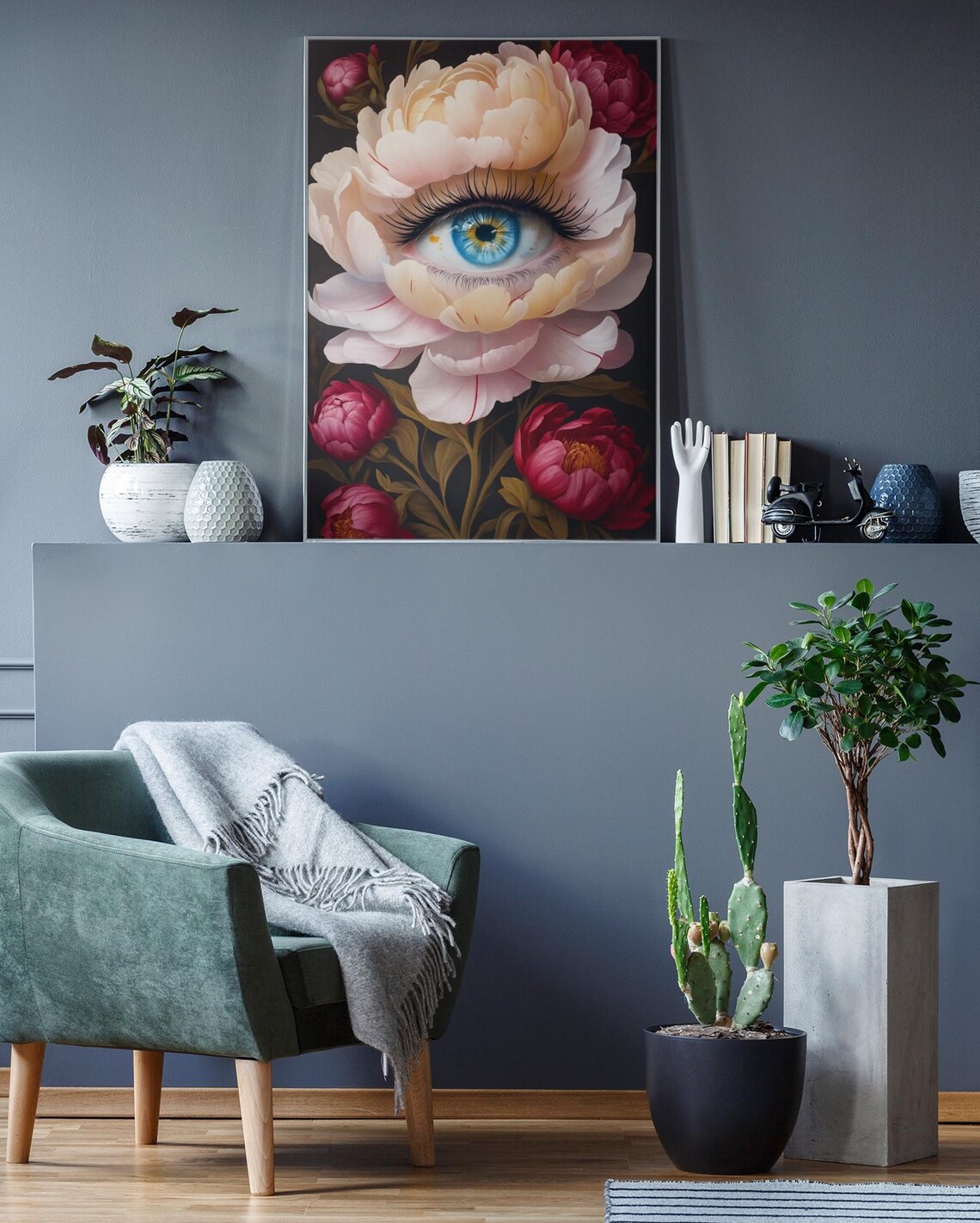Surreal Floral Eye Poster, Mystical Botanical Fantasy - Image 3
