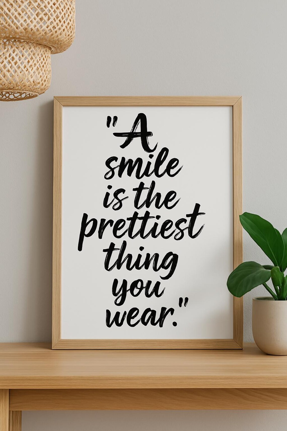 A Smile Is The Prettiest Thing You Wear, Minimalist Quote Art - Image 3