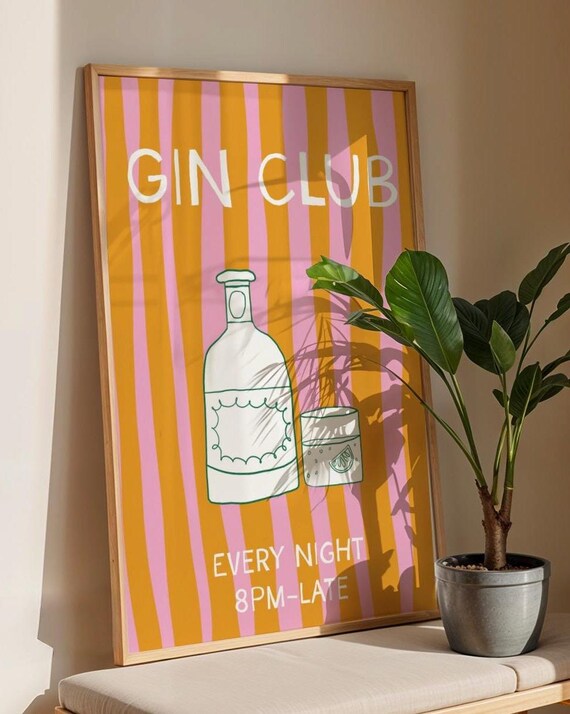 Gin Club Kitchen Food Art Print
