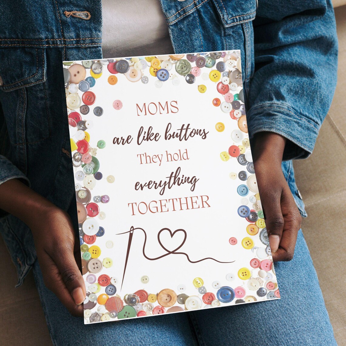 Moms Are Like Buttons, Mom Quote Art Print - Image 3