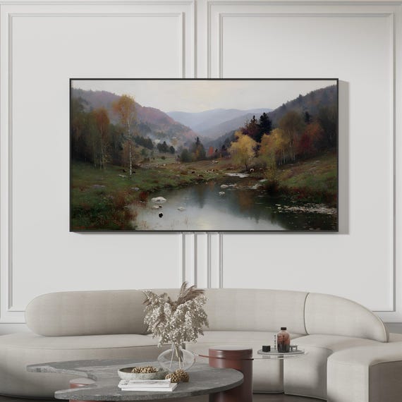 Samsung Frame Tv Art Mediterranean Lemon Tree Courtyard Vintage Oil Painting Style Rustic Summer Decor 4k