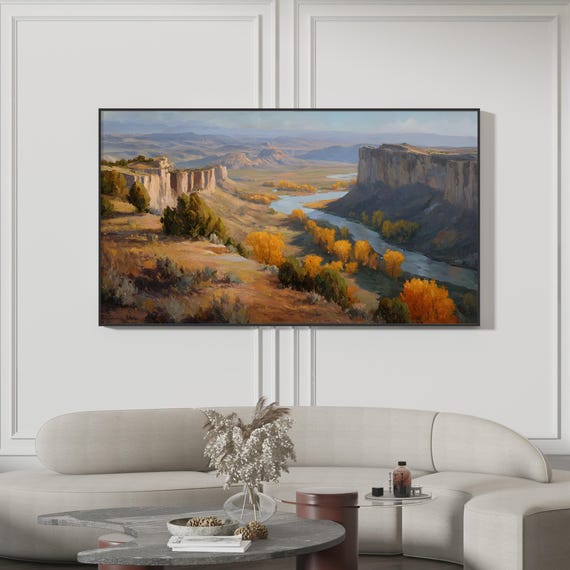 Samsung Frame Tv Art River Canyon Landscape Southwestern Decor