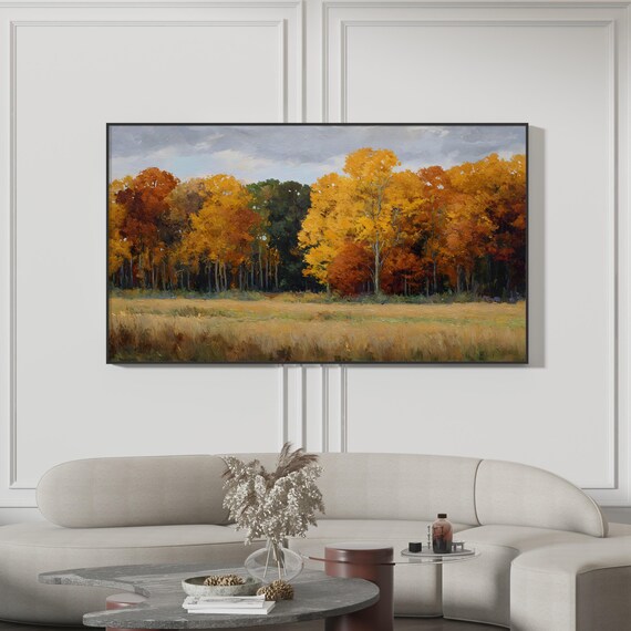Autumn Forest Frame Tv Art Rustic Fall Landscape