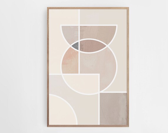 Geometric Earth Tone Art Beige Brown Print Neutral Color Wall Art Minimalist Print Art Print Boho Decor Abstract Print