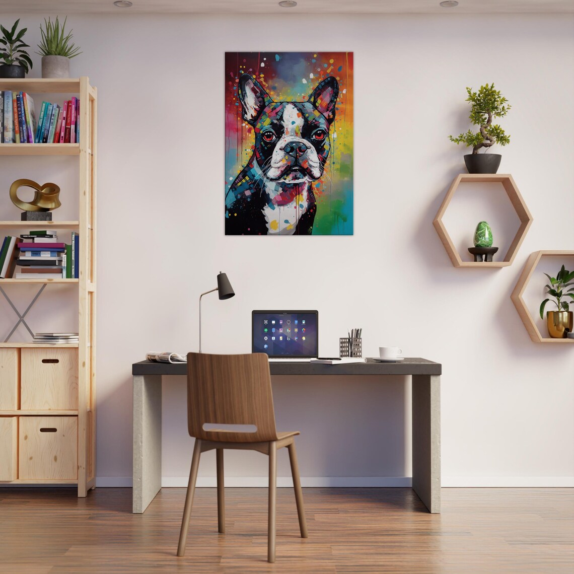 Boston Terrier Mosaic Pop Art Portrait Colorful Dog Wall Decor Poster - Image 3