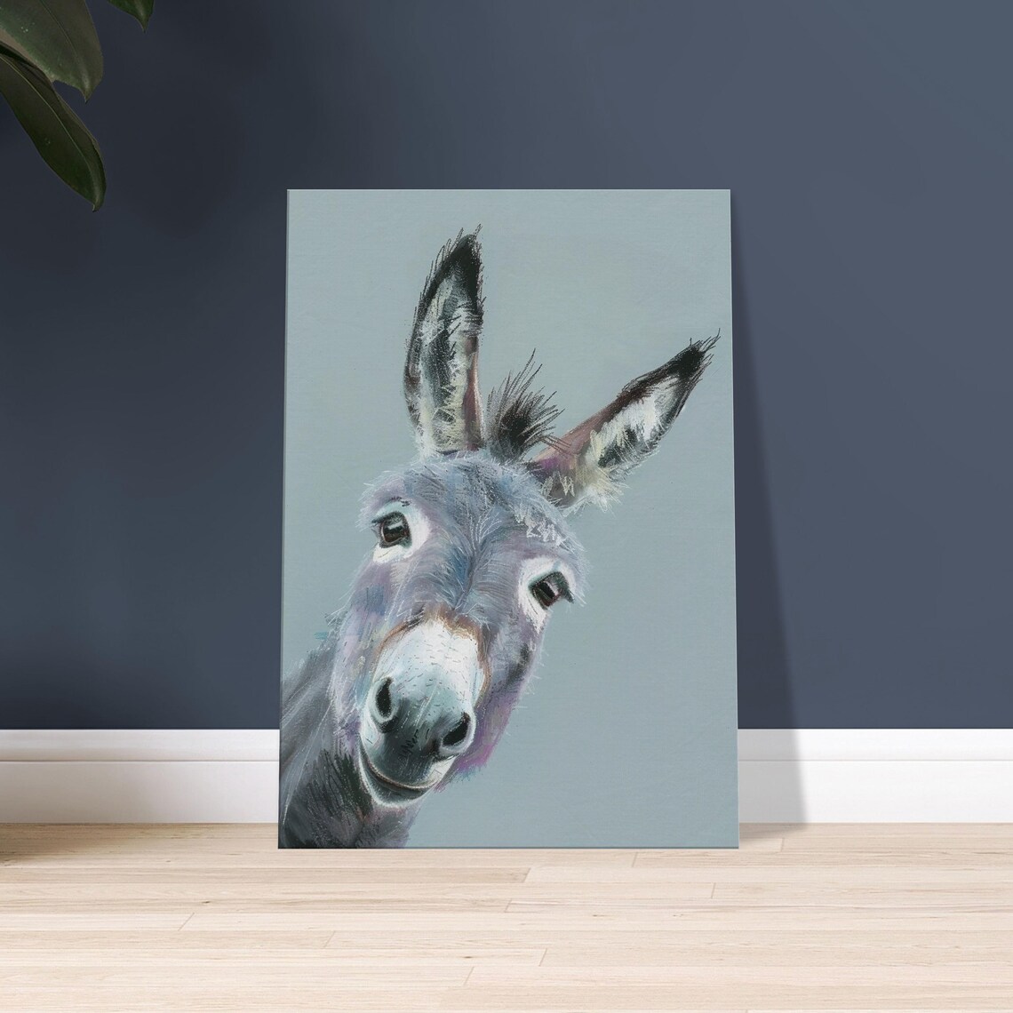 Happy Donkey Pallet Knife Style Wildlife Art Print - Image 2