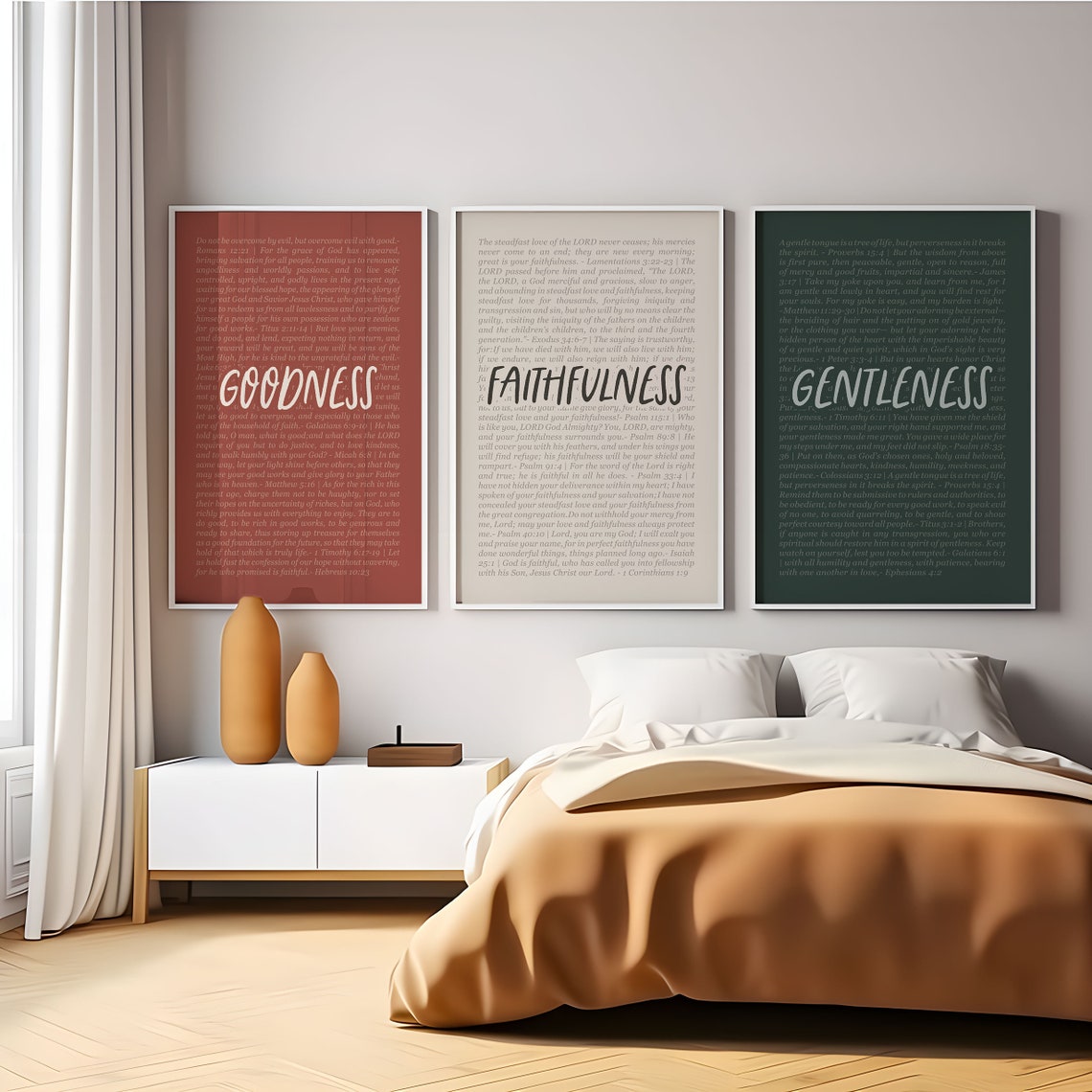 Faithfulness Fruit Of The Spirit Bible Verse Artwork Scripture Christian Poster Nursery Home Decor Instant Print - Image 3