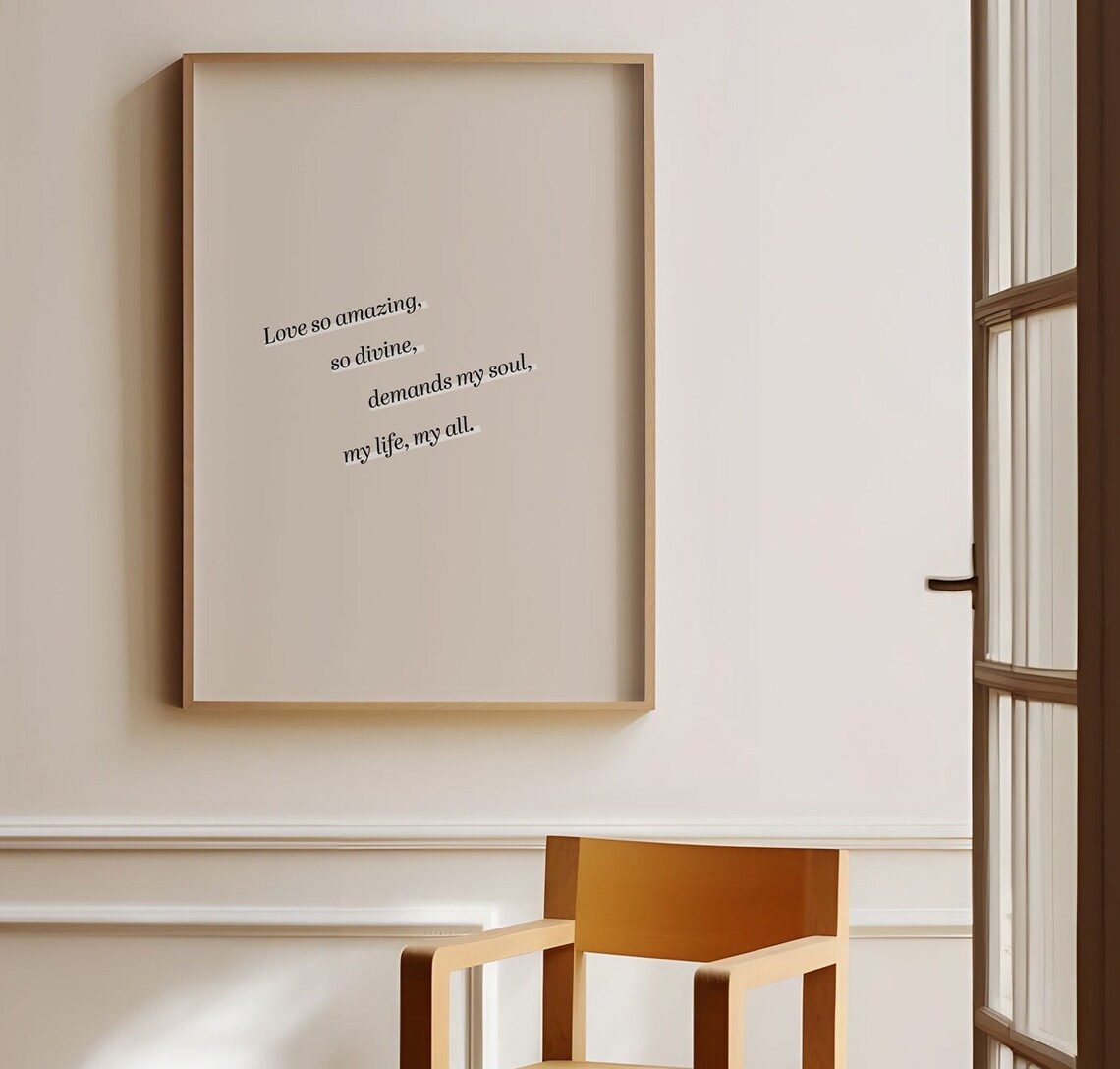 When I Survey The Wondrous Cross Hymn Lyric Minimalist Christian Wall Art - Image 6