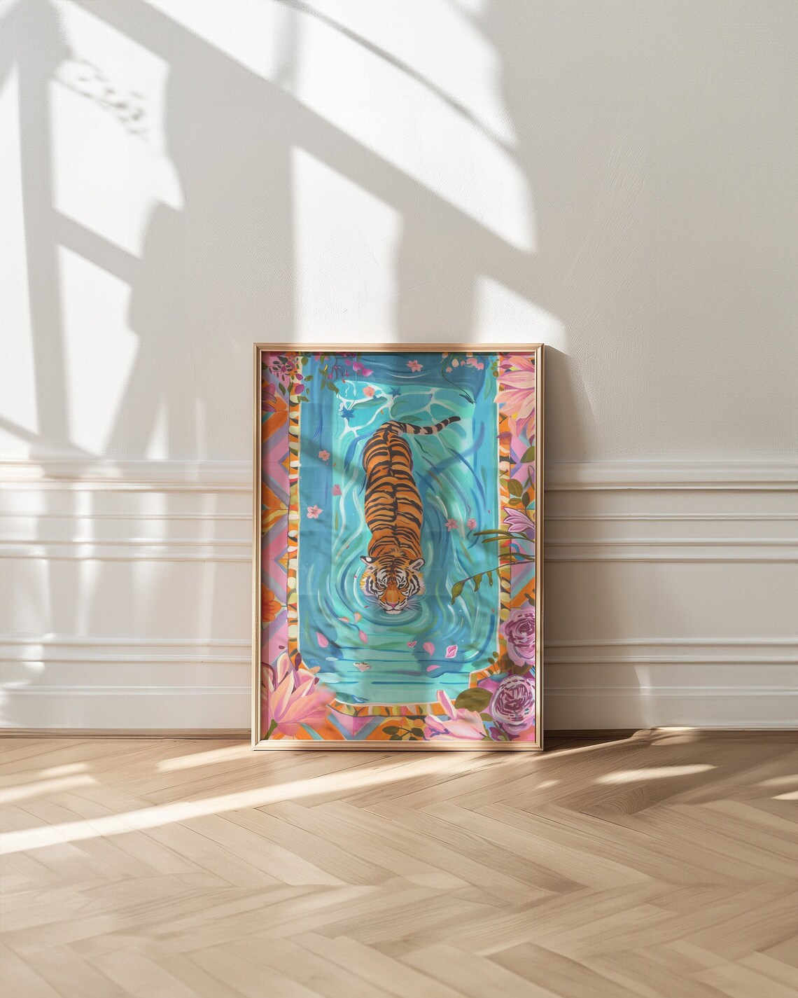 Tiger Poster Art Print, Maximalist Bathroom Decor