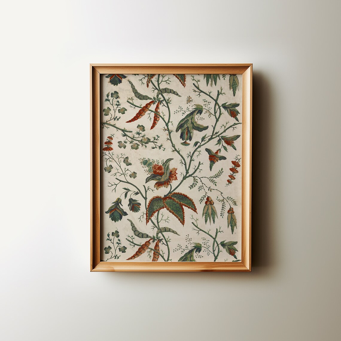 Neutral Floral Textile Minimalist Botanical Art Print - Image 3
