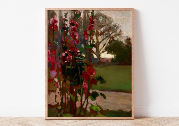 Mallows Polish Autumn Jan Stanisawski Art Print Vintage Poster Oil Painting Flowers Wall Home Decor Boho