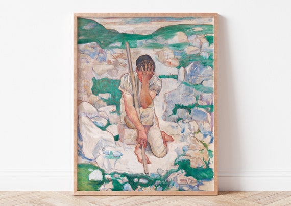 Art Poster Print Vintage Oil Painting Abstract The Dream Of Shepherd Ferdinand Hodler