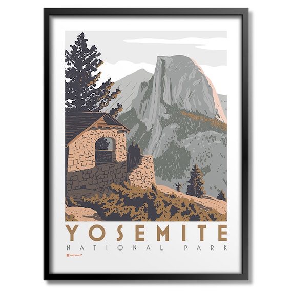 Yosemite National Park Half Dome Glacier Point Vintage Poster