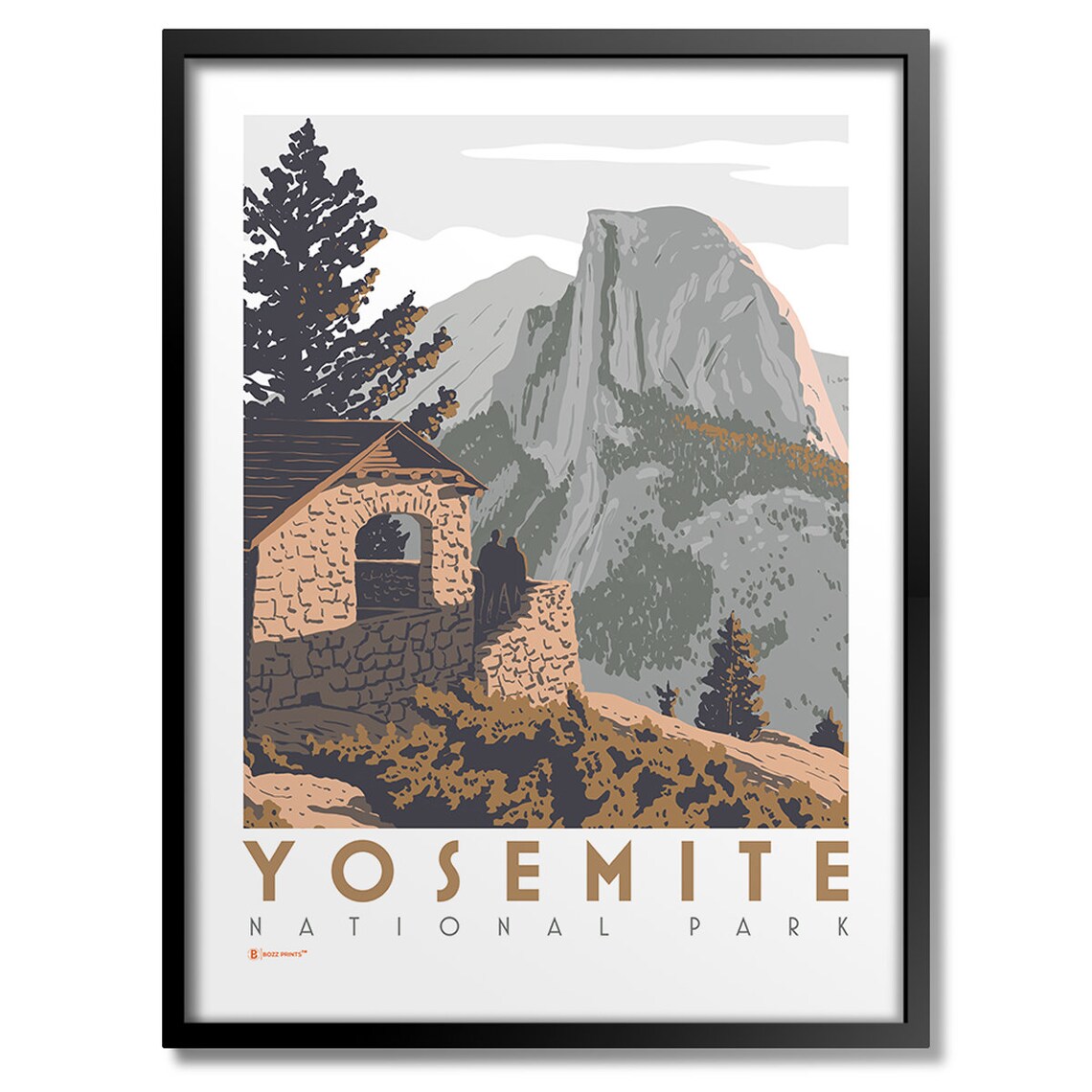 Yosemite National Park Half Dome Glacier Point Vintage Poster