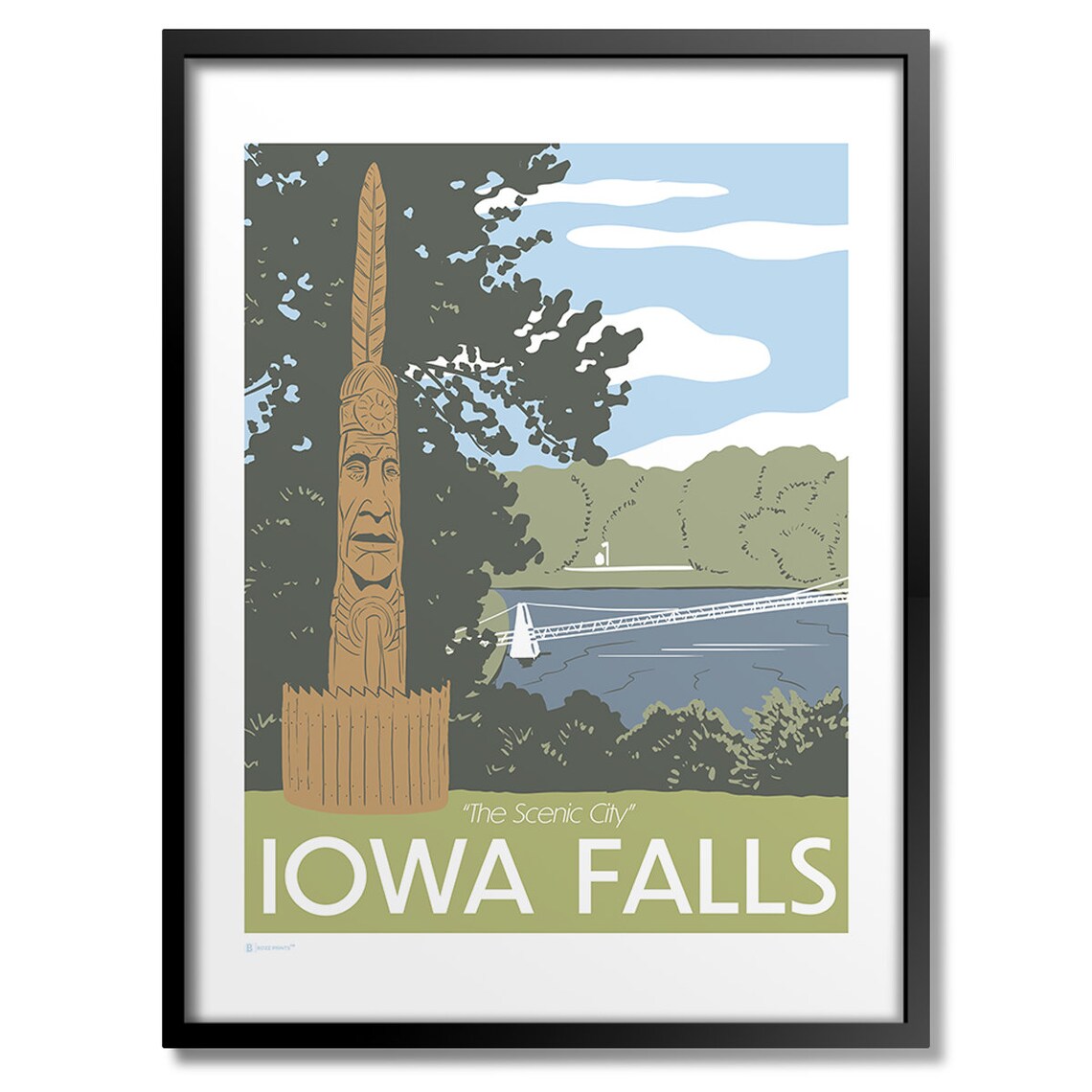 Iowa Falls Travel Poster, Iowa Landmark