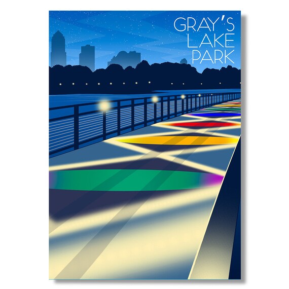 Grays Lake Park Art Print, Nature Landscape