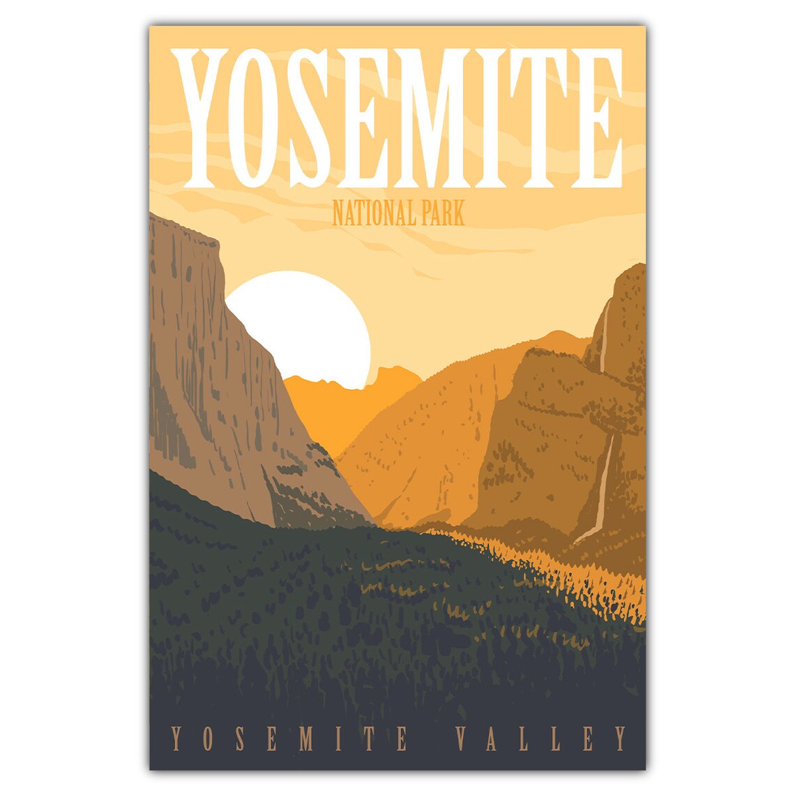 Yosemite National Park Yosemite Valley Travel Poster