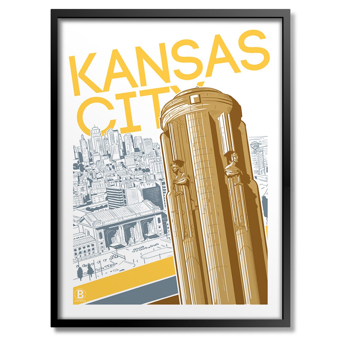 Kansas City Liberty Art Print, Travel Poster