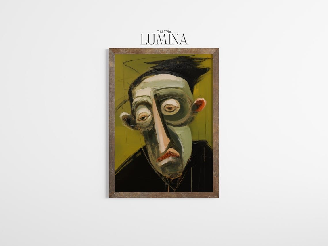 Abstract Expressionist Portrait Painting Moody Figurative Artwork Surreal Emotional Portrait Print Art Frame Tv Art 1000 - Image 2