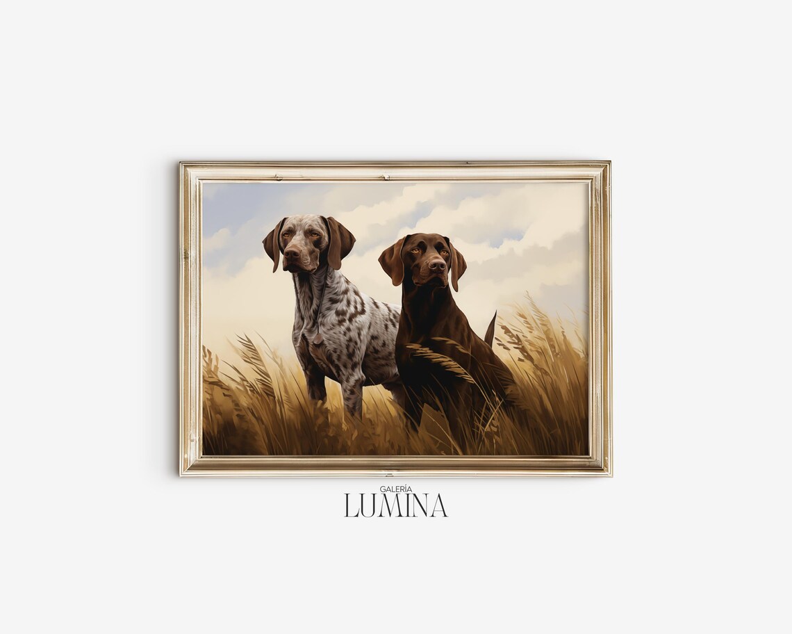 German Shorthaired Pointers Vintage Animal Art Print - Image 2