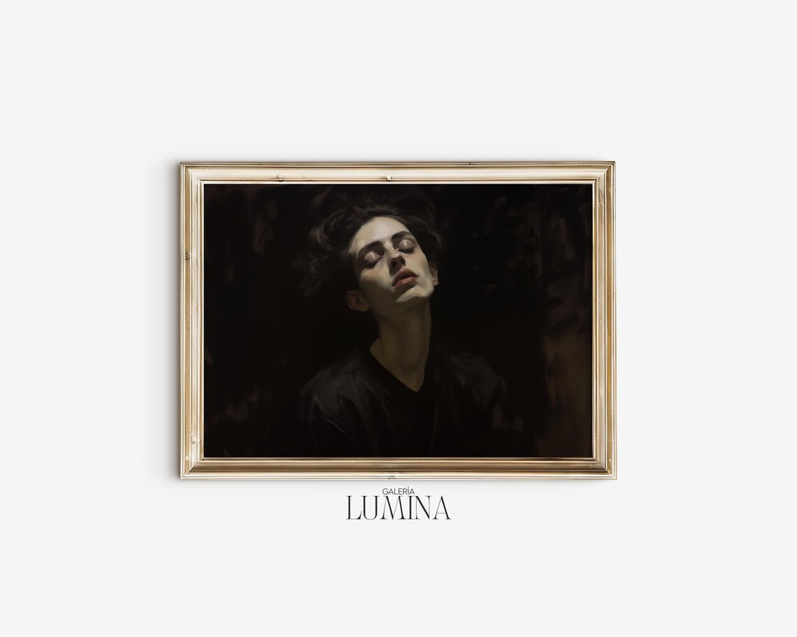 Moody Young Man Portrait, Dark Academia Art Print - Image 2