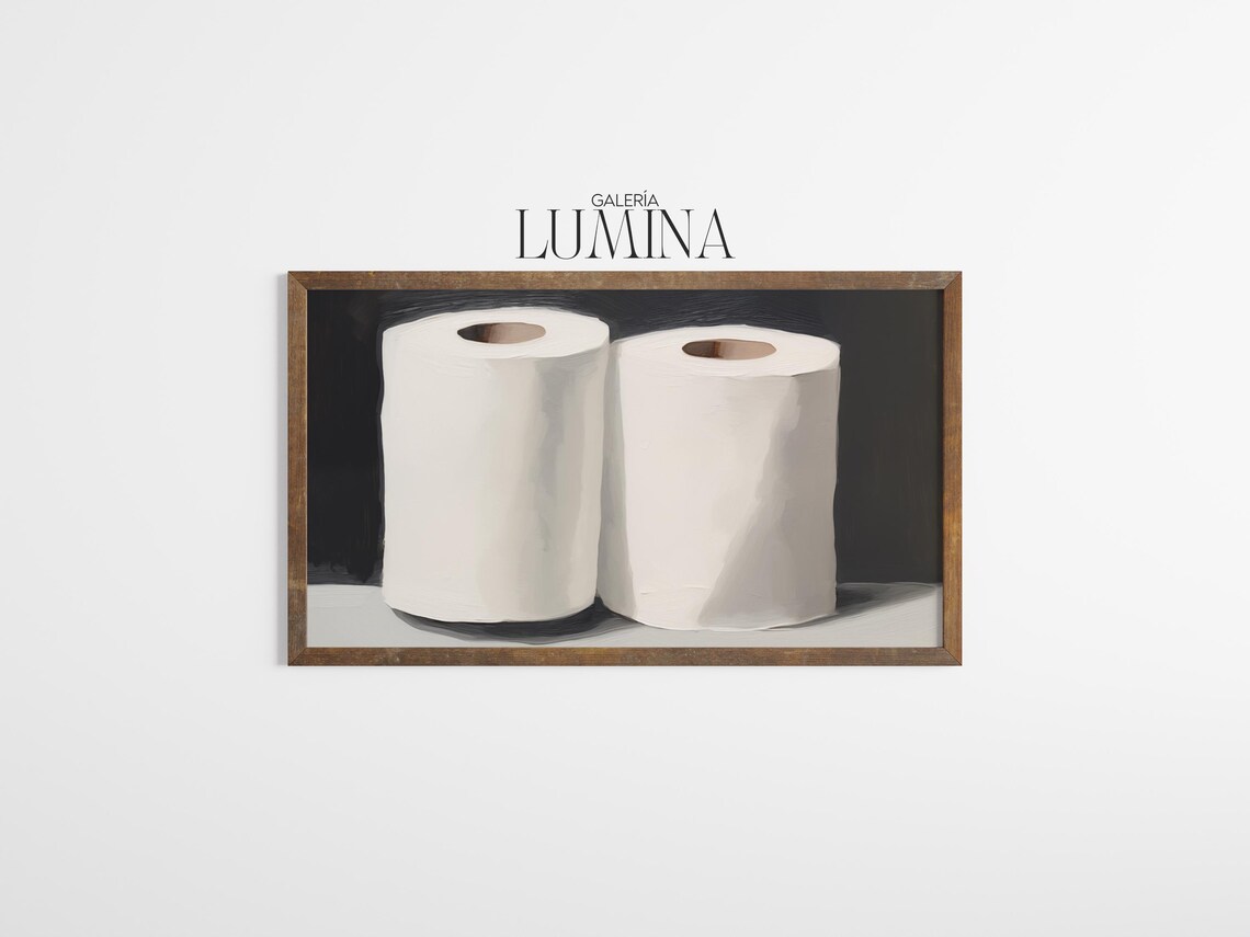 Toilet Paper Rolls Minimalist Bathroom Wall Art Print - Image 3