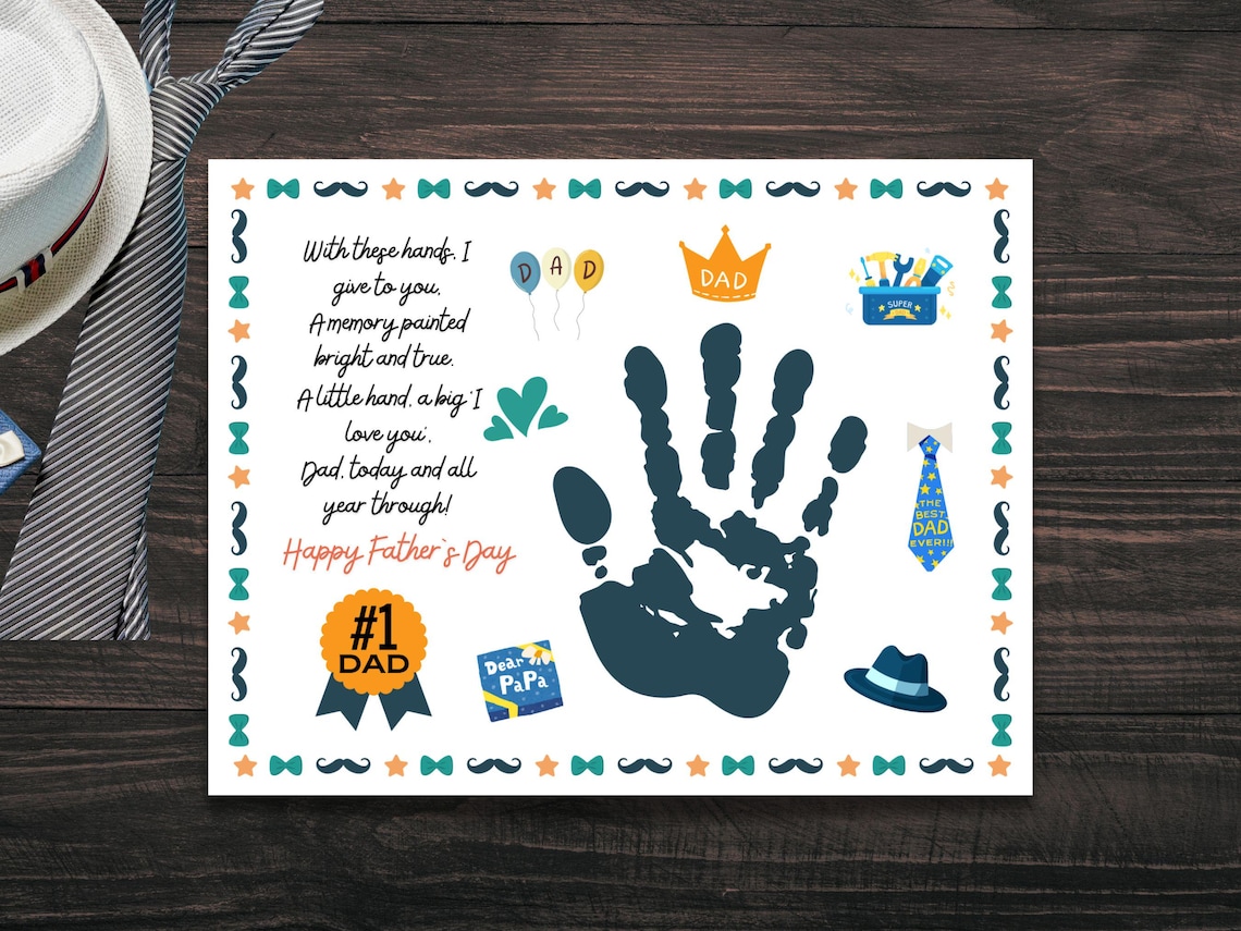 Fathers Day Handprint Craft Poem Art Print