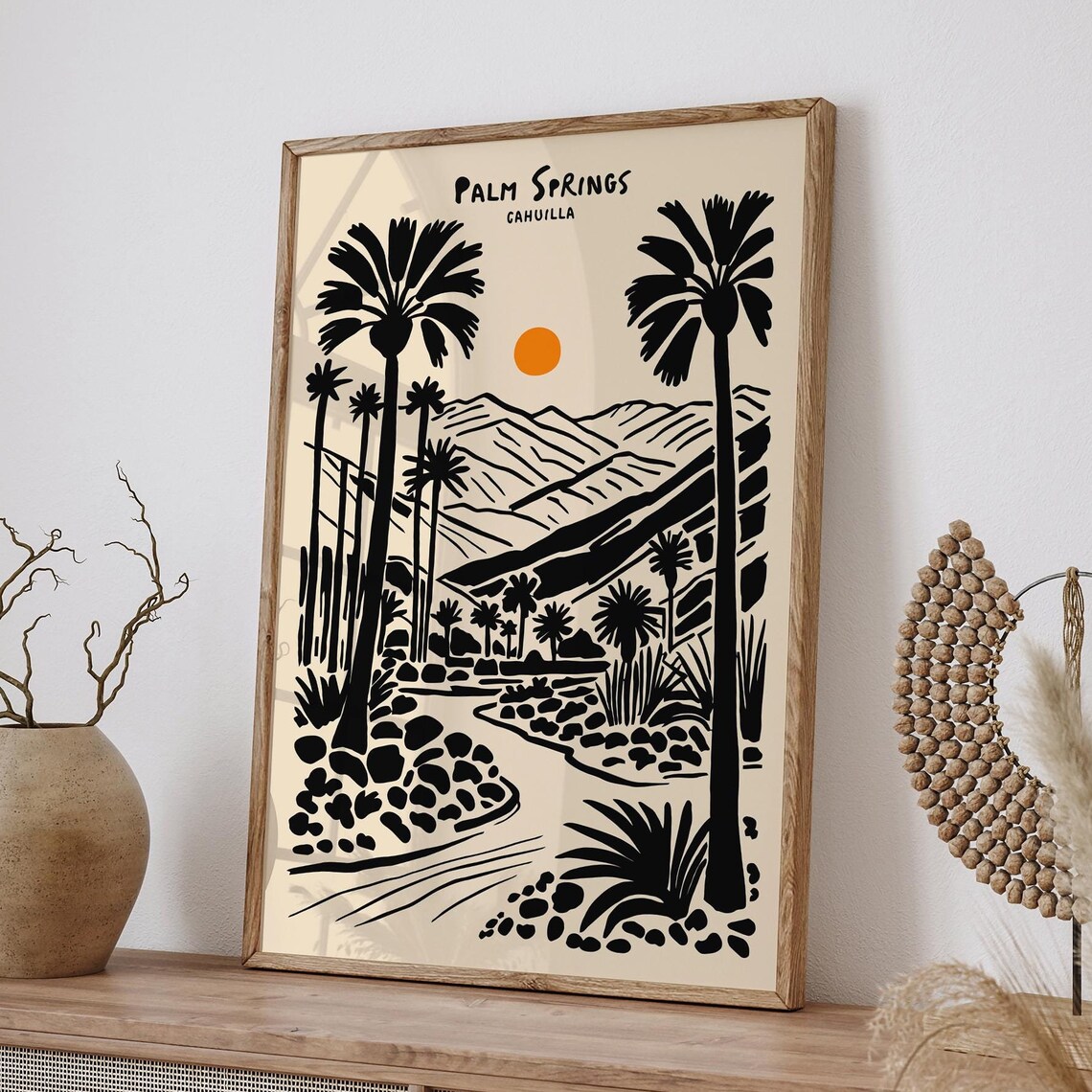 Bold Palm Springs Cahuilla Desert Palm Landscape Travel Poster - Image 6