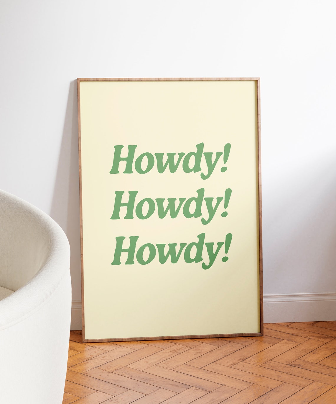 Howdy Howdy Howdy Green Retro Western Typography Quote Poster - Image 3